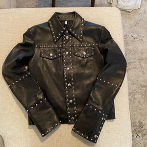 Helmut Lang Studded Lambskin Leather Jacket